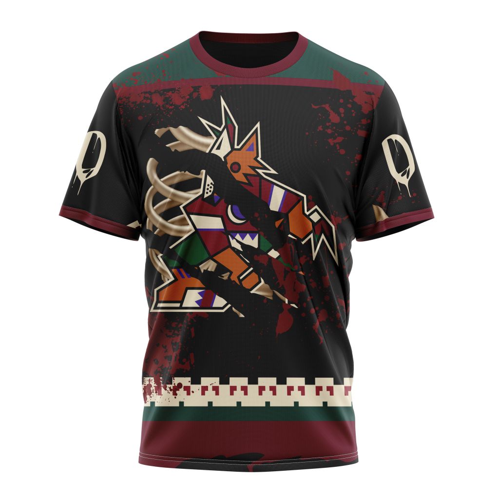 Arizona Coyotes Specialized Design Jersey With Your Ribs For Halloween Personalized Name And Number T-Shirt Oregontrailrvpk Shirt
