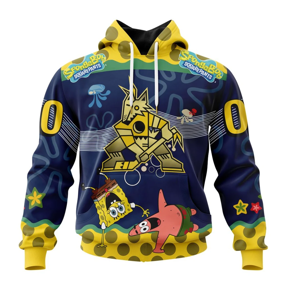 Arizona Coyotes Specialized Jersey With Spongebob All Over Print Hoodie Style 29292