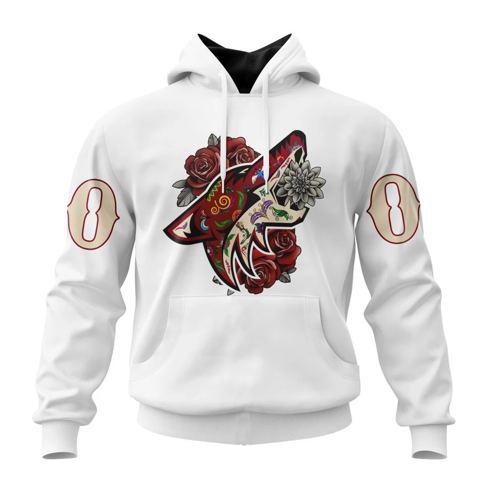 Arizona Coyotes Specialized Unisex Kits Muertos All Over Print Hoodie Style 10610