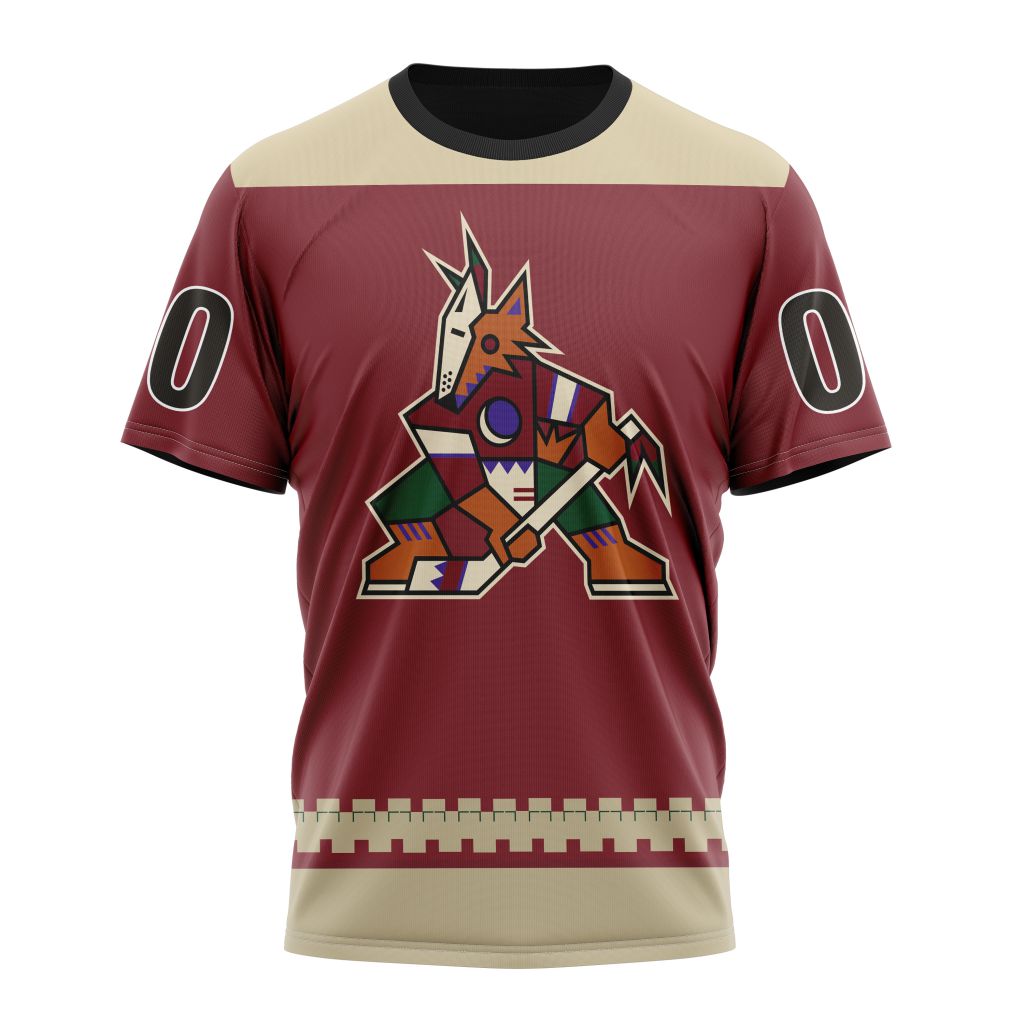 Arizona Coyotes Specialized Unisex Kits With Retro Concepts Personalized Name And Number T-Shirt Oregontrailrvpk Shirt
