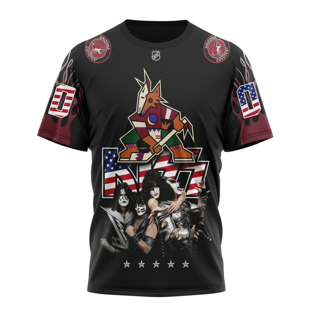 Arizona Coyotes X Kiss Specialized Design Personalized Name And Number T-Shirt Oregontrailrvpk Shirt