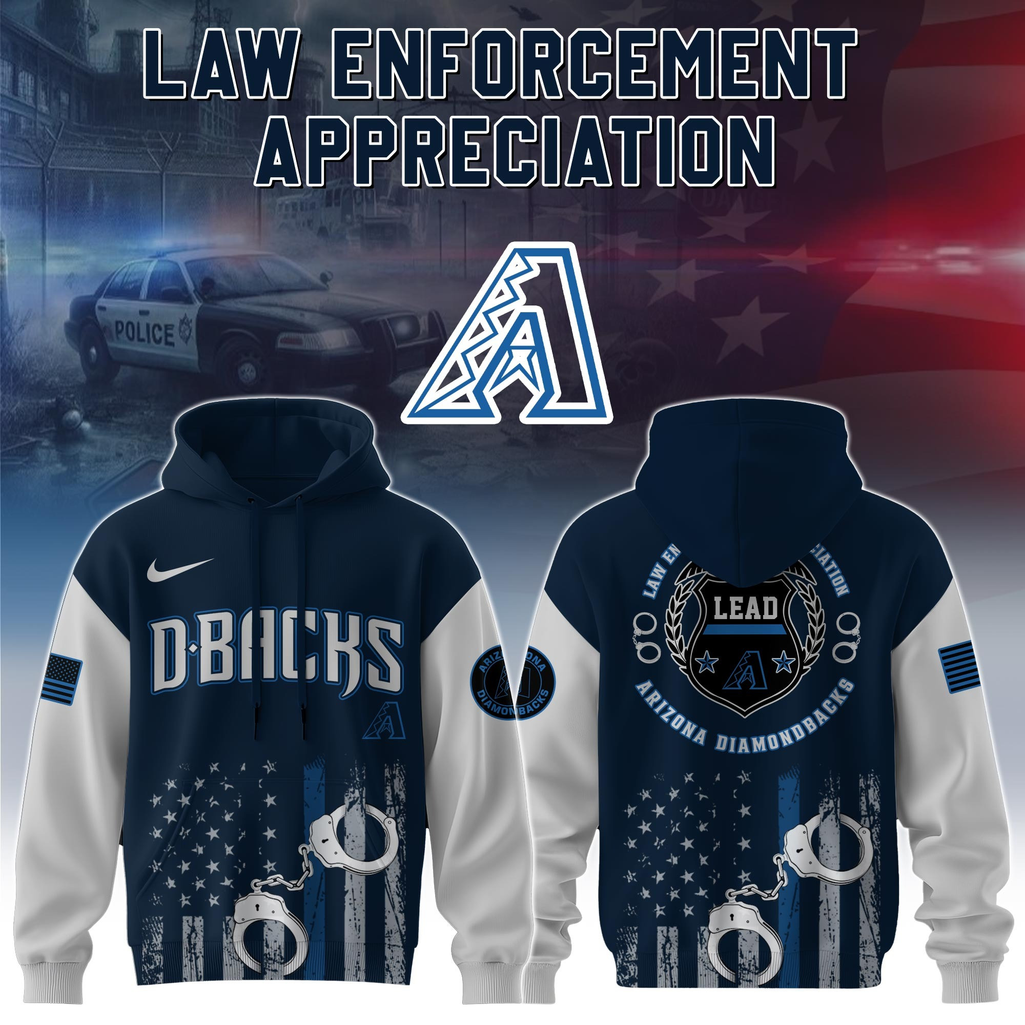Arizona Diamondbacks MLB x Law Enforcement Appreciation Day Hoodie