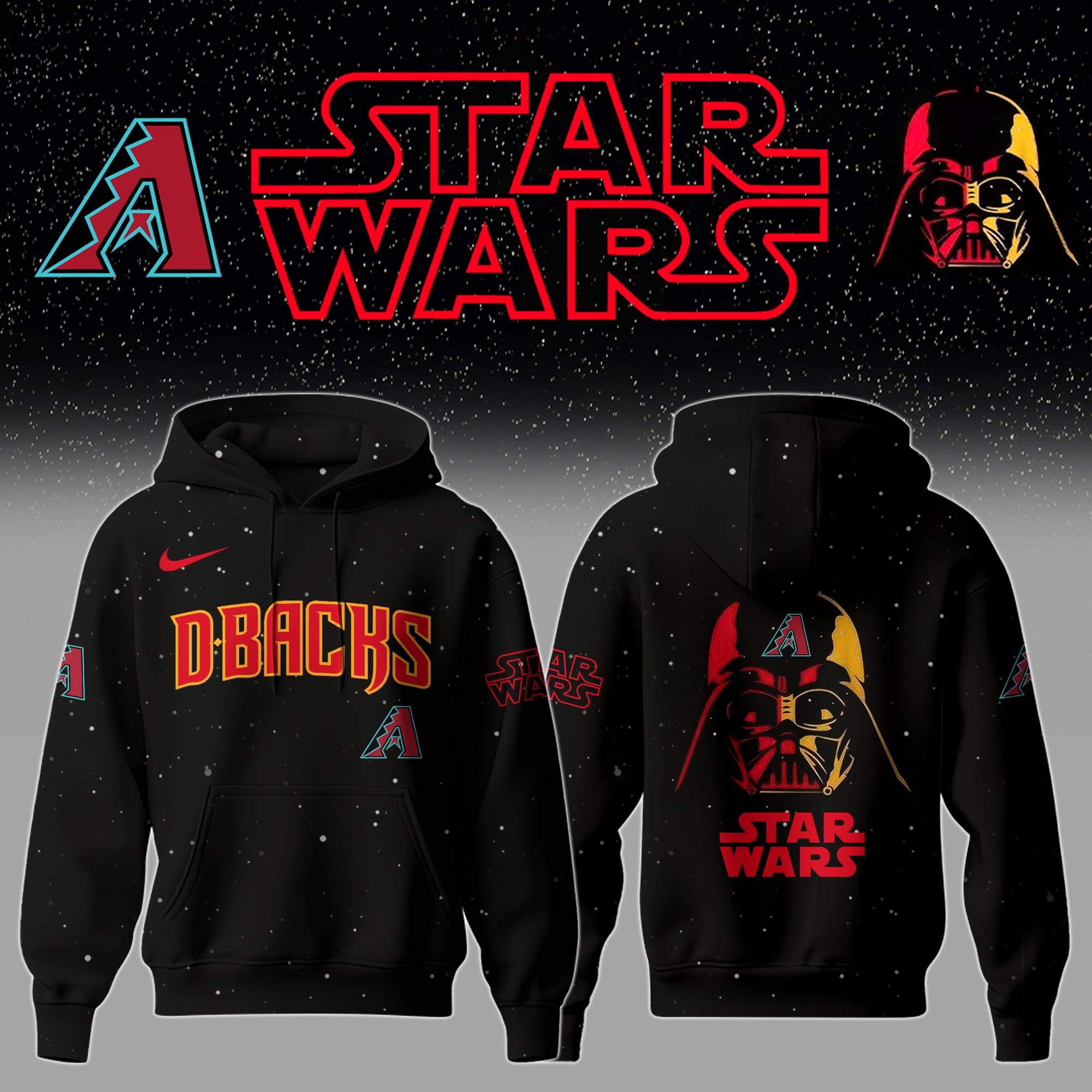 Arizona Diamondbacks x Stars Wars Night Hoodie Gift Ideas For Baseball Players