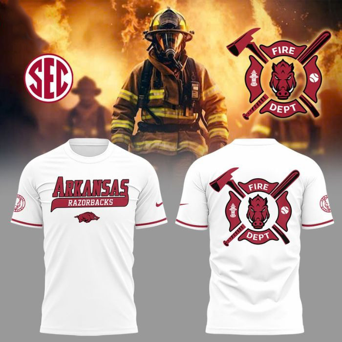 Arkansas Baseball x Firefighter Appreciation Shirt Oregontrailrvpk Shirt
