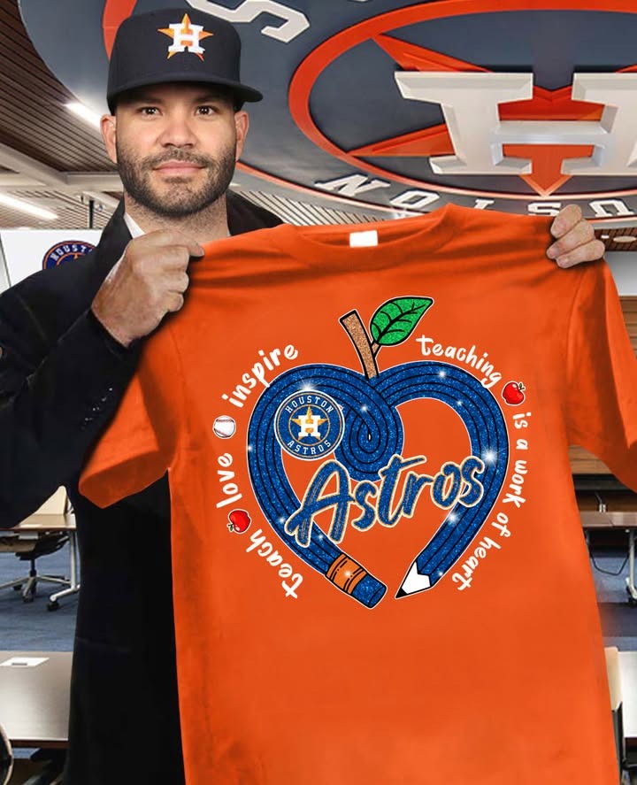 Astros Teachers' Pride Heart of Teaching T-Shirt Oregontrailrvpk Shirt