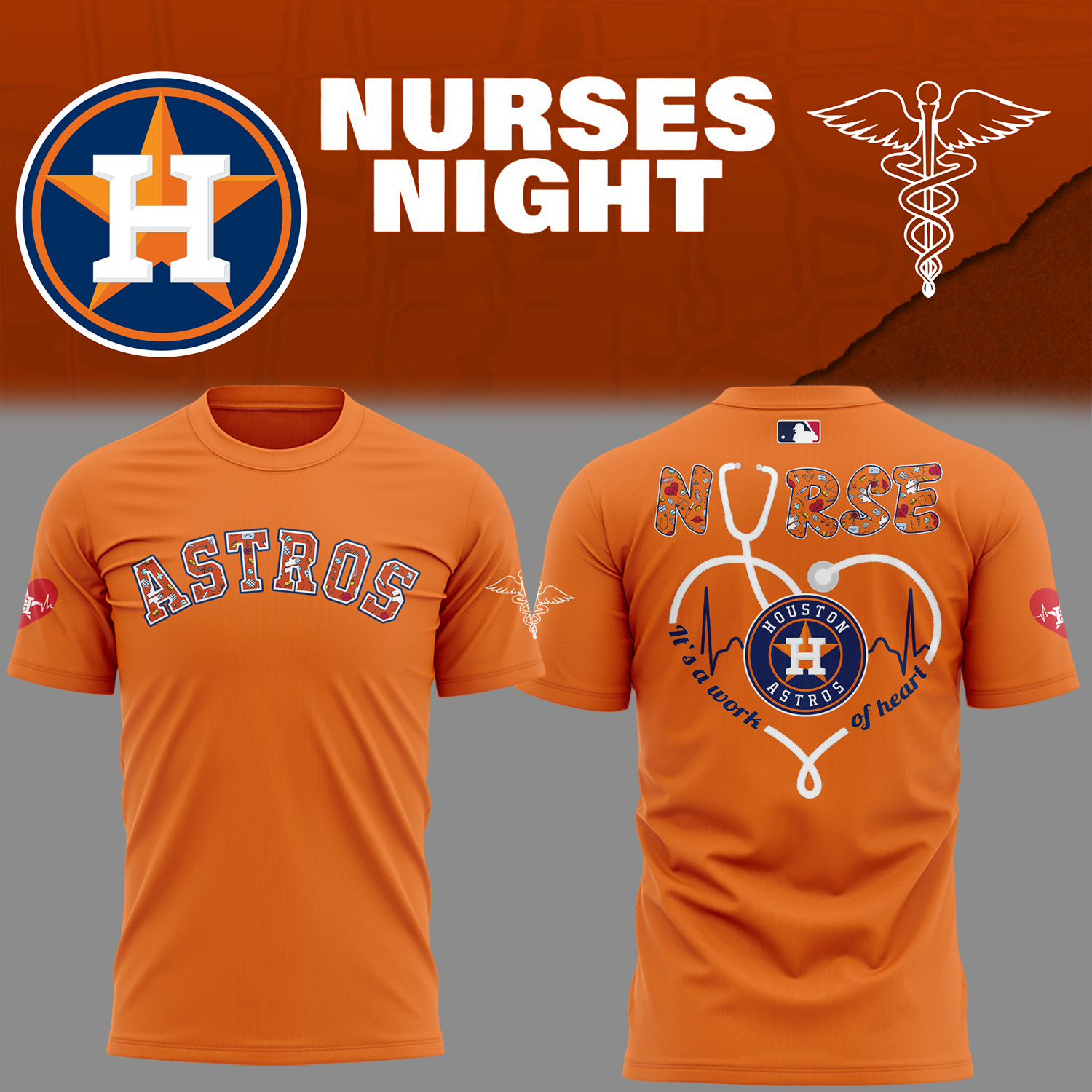 Astros x Nurses Appreciation Night T-Shirt For Baseball Players Baseball Gifts Ideas Oregontrailrvpk Shirt