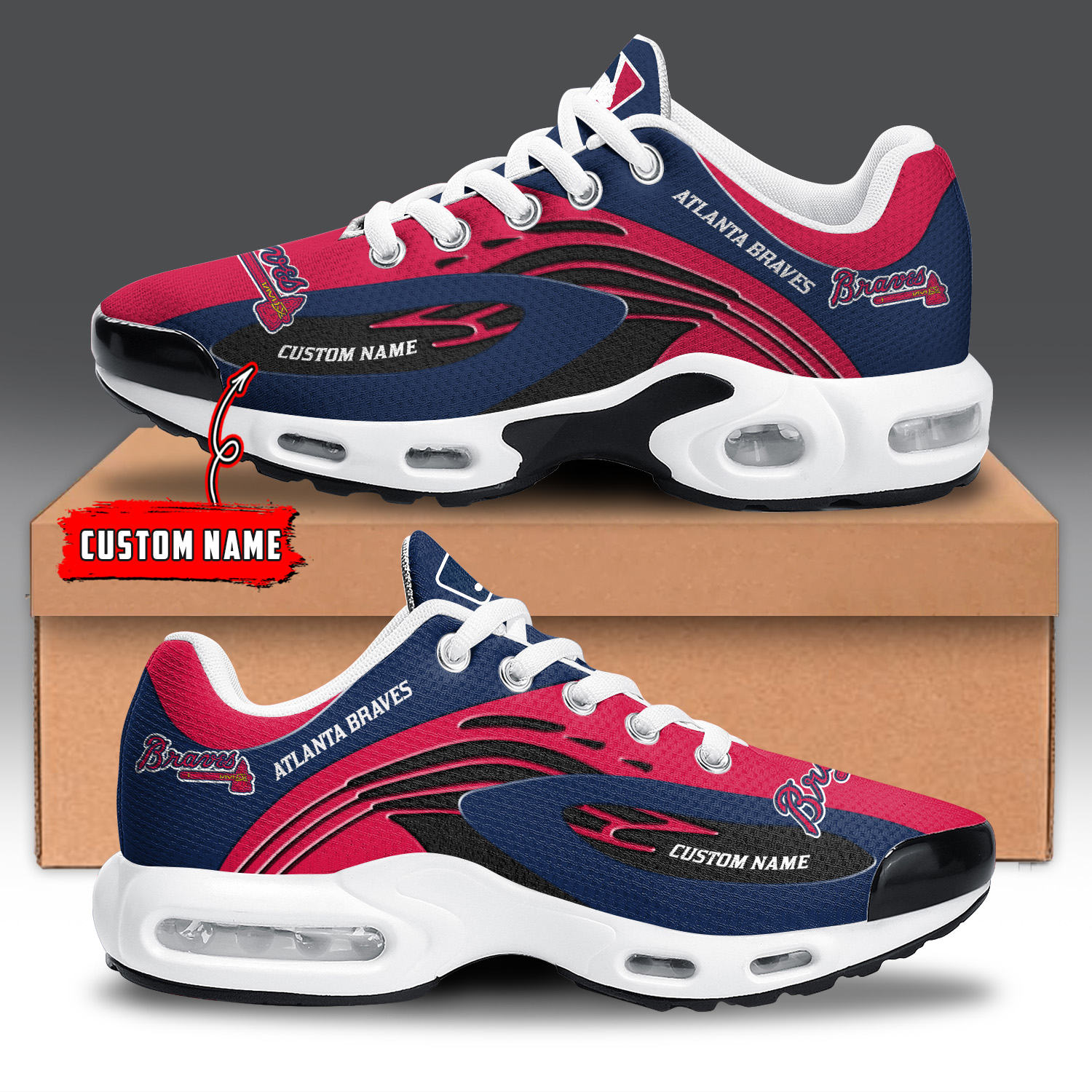 Atlanta Braves Air Max Plus Shoes Sneakers For Men And Women