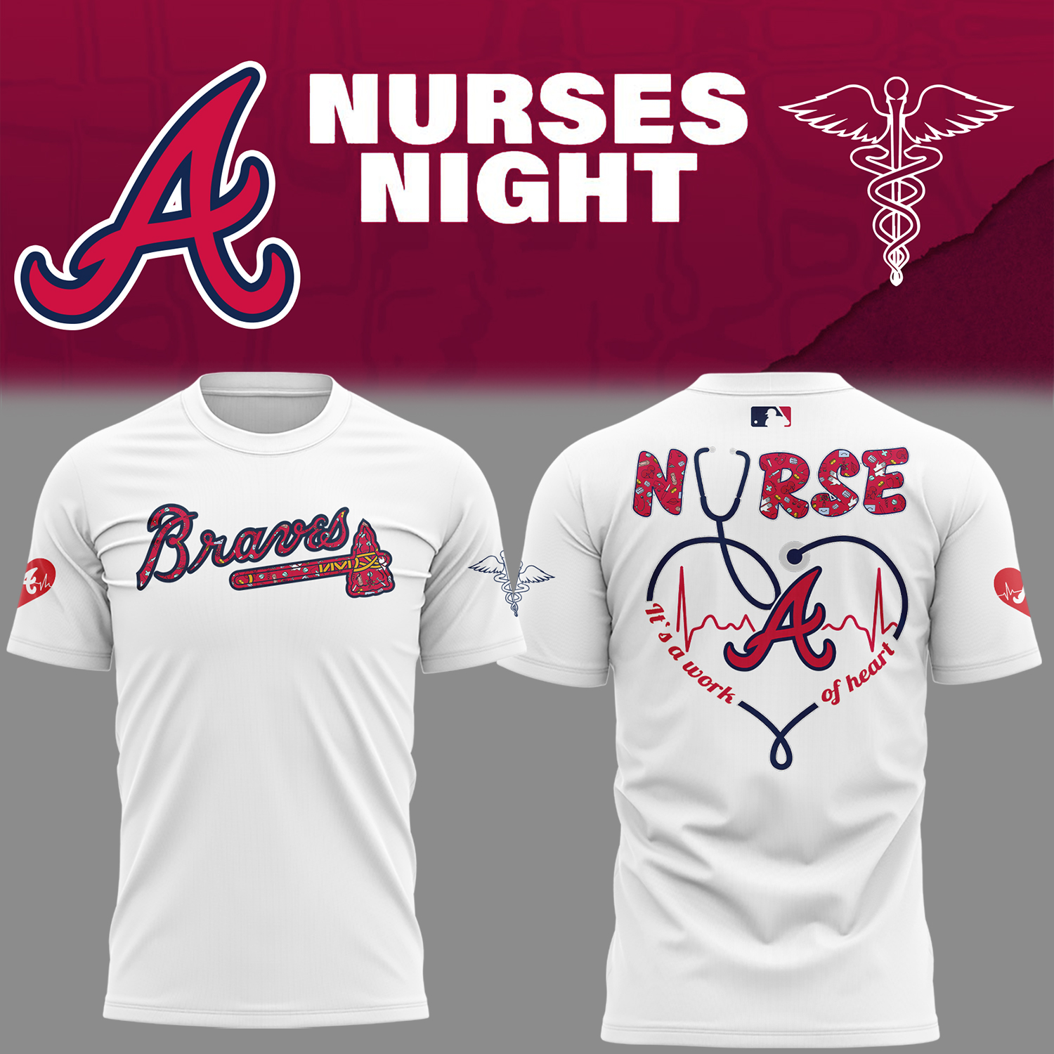 Atlanta Braves Nurses Night T-Shirt Oregontrailrvpk Shirt