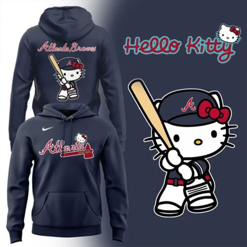 Atlanta Braves x Hello Kitty Game Night Special Hoodie Presents For Basketball Fans