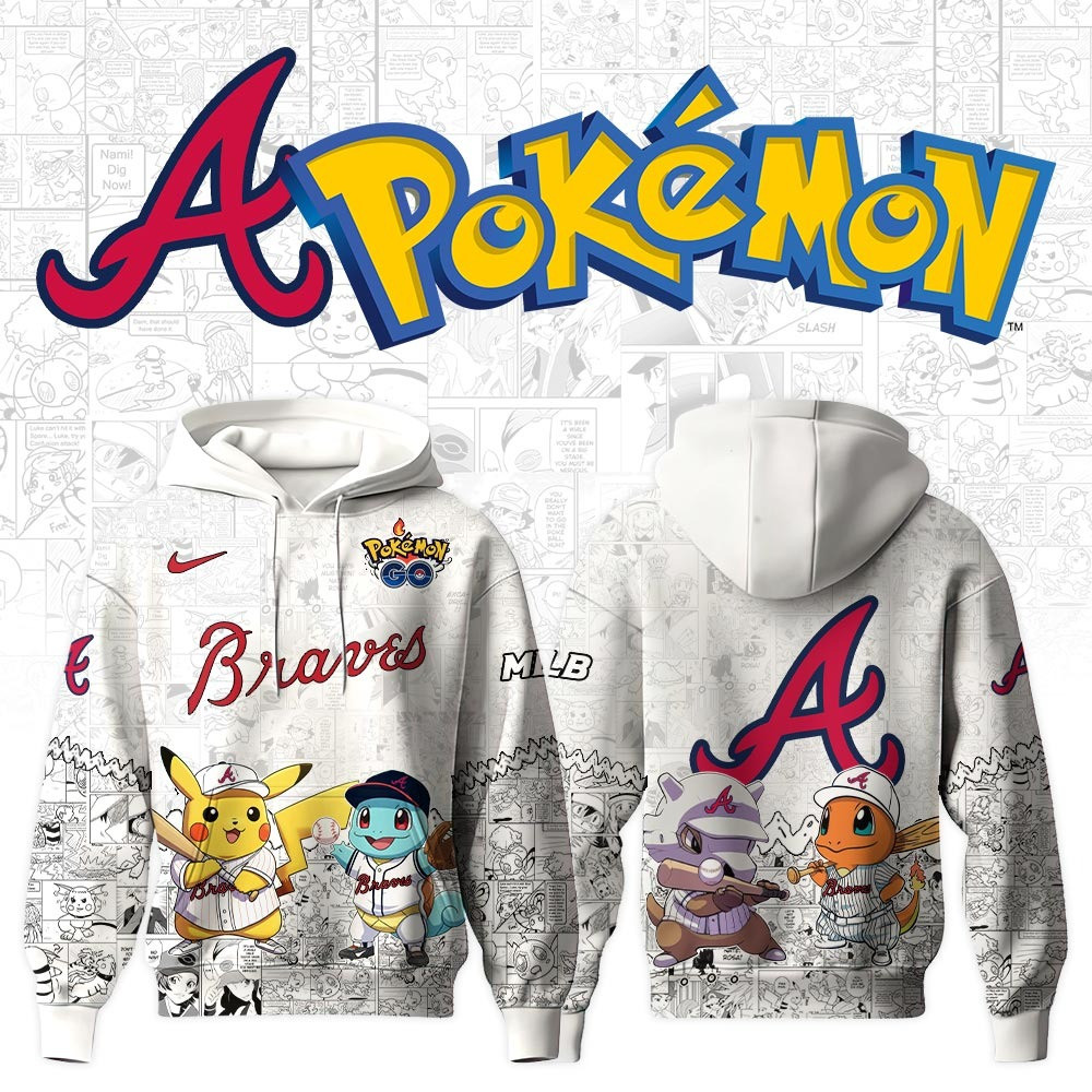 Atlanta Braves X Pok mon Go Hoodie MLB Merch Best Fans