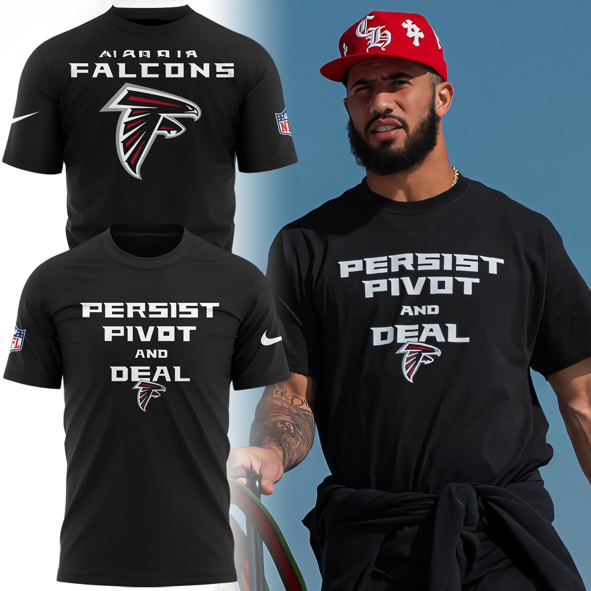 Atlanta Falcons Football Team Persist Pivot And Deal T-Shirt Football Oregontrailrvpk Shirt