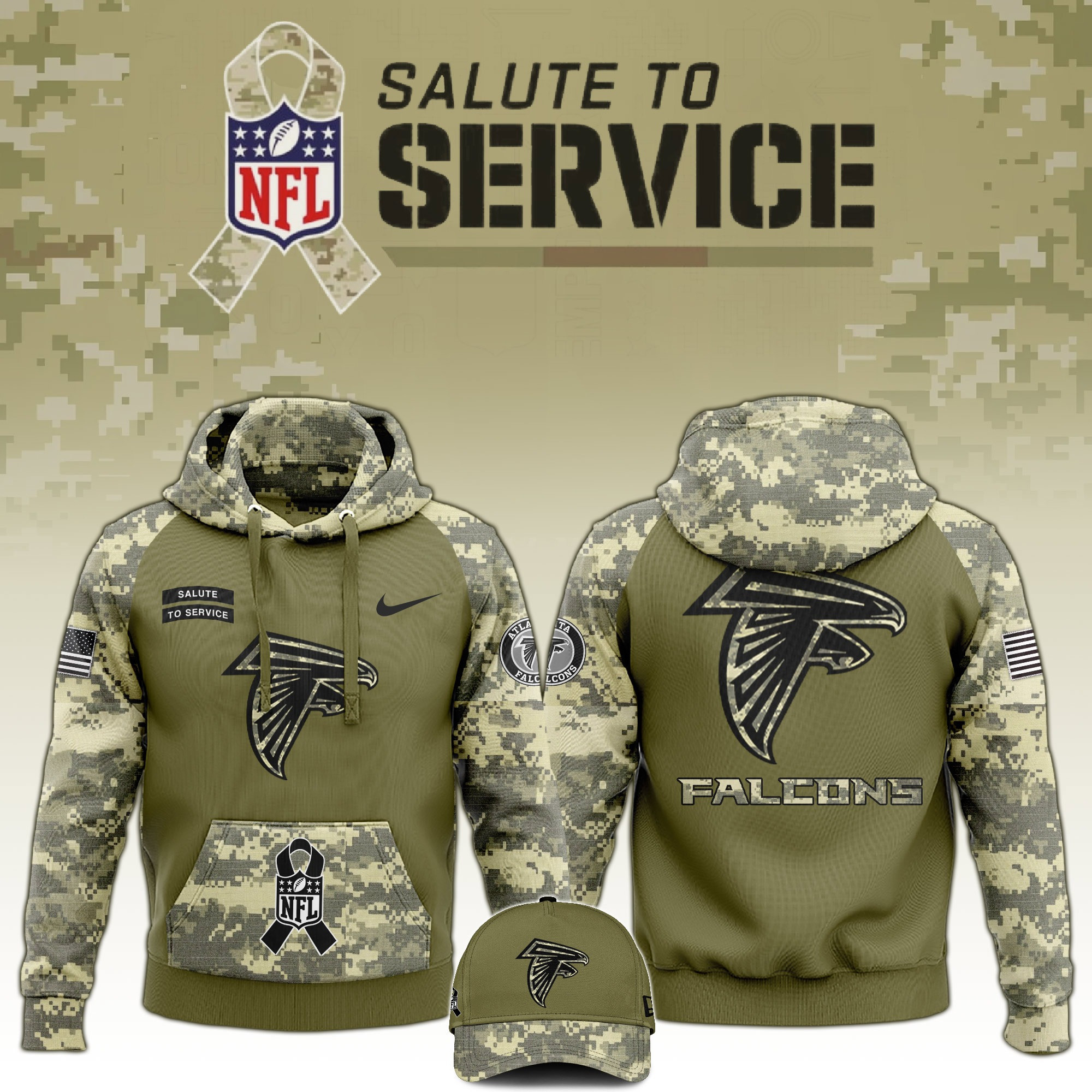 Atlanta Falcons Salute to Service Club Limited Edition Camo Hoodie Gift For Falcons Fans