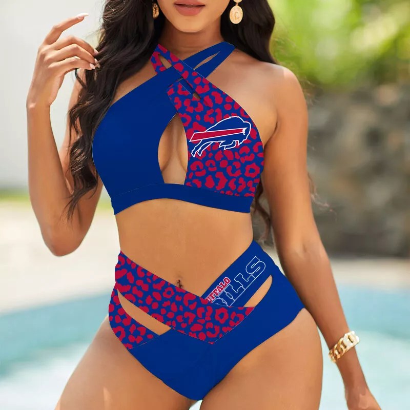 Atlanta Falcons Womens 2Pcs Bikini Swimsuit Criss Cross Cutout Bathing Suit St4145