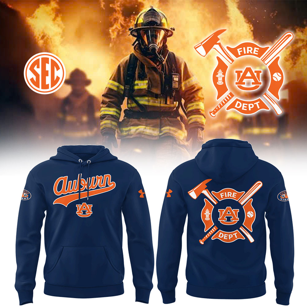 Auburn Baseball x Firefighter Appreciation Night Hoodie Baseball Mom Gifts