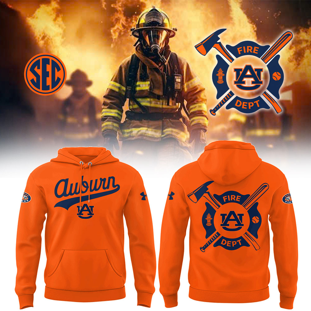 Auburn Baseball x Firefighter Appreciation Night Hoodie Gift Ideas For Baseball Players