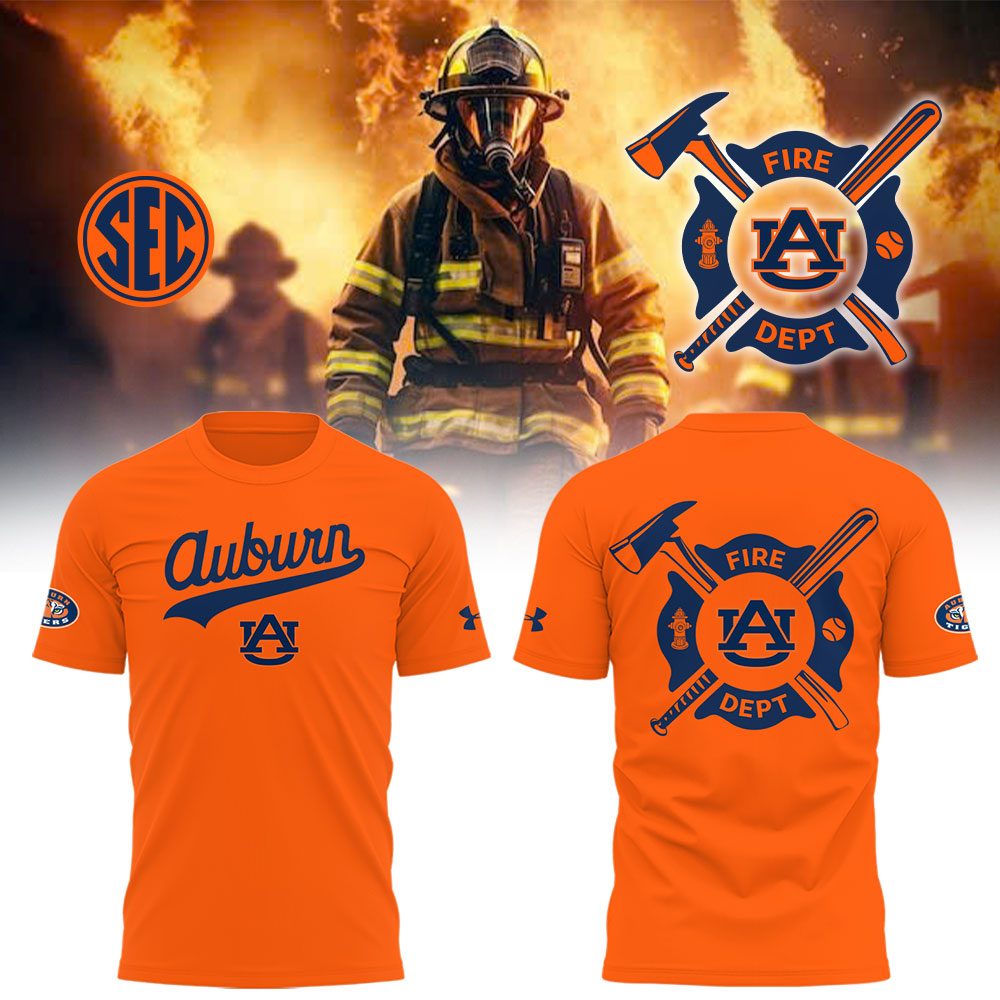 Auburn Baseball x Firefighter Appreciation Night T-Shirt Unique Baseball Gifts Oregontrailrvpk Shirt