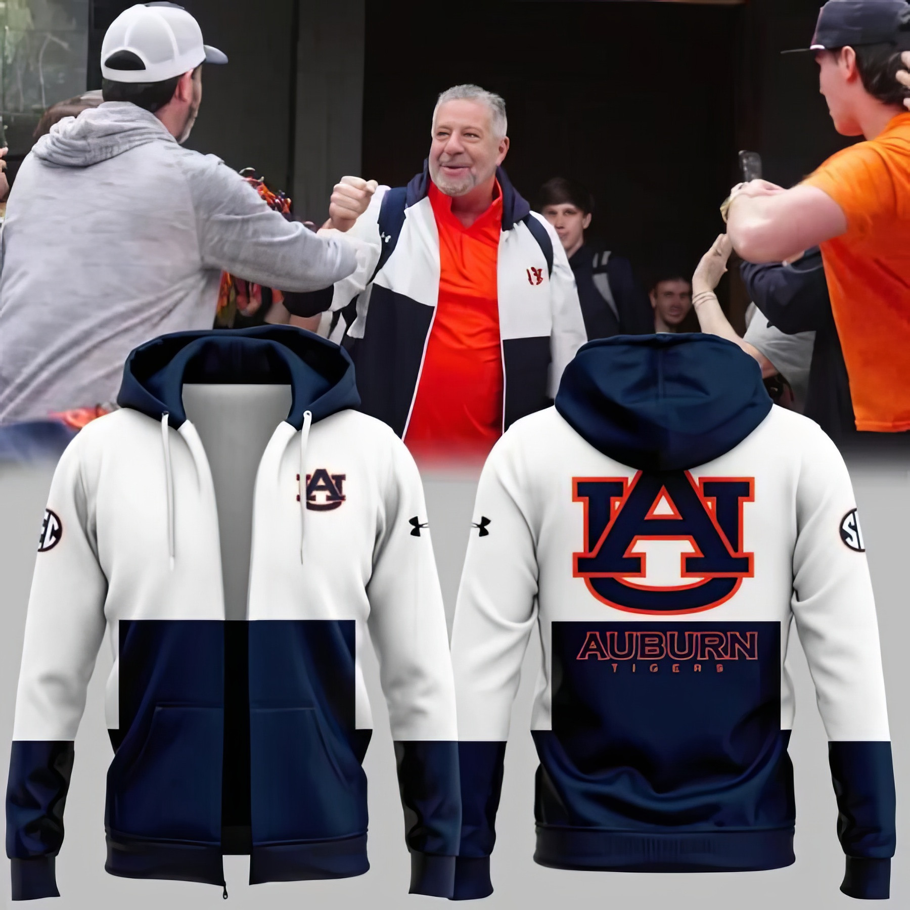Auburn Basketball Coach Bruce Pearl Zip Hoodie Baseball Lover Gift Ideas