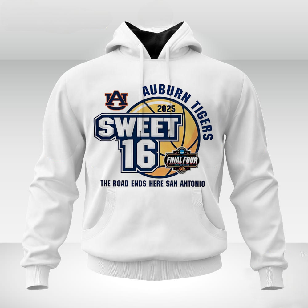 Auburn Tigers 2025 NCAA Men's Basketball Sweet 16 Final Four Hoodie Gift For Basketball Lover
