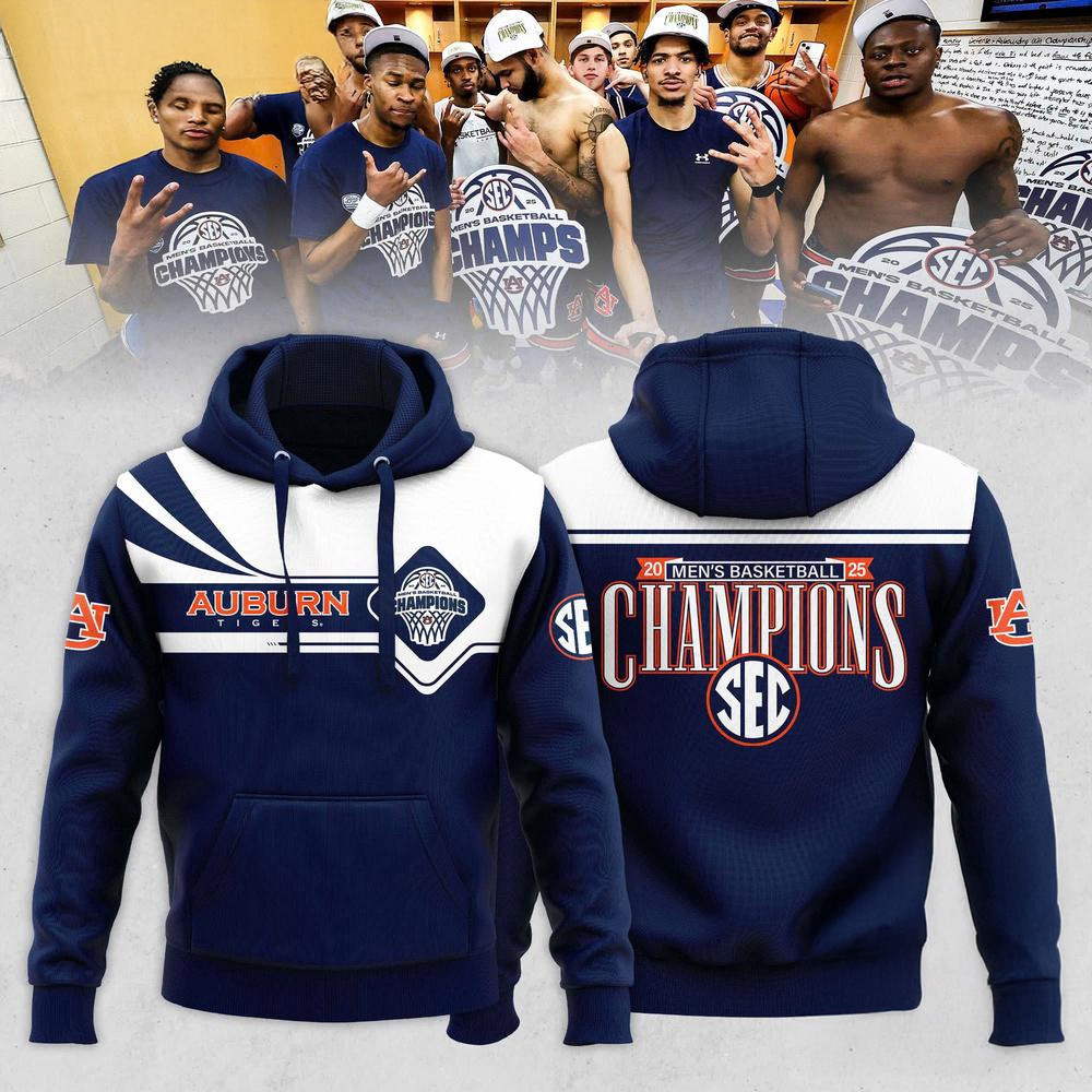 Auburn Tigers 2025 SEC Men's Basketball Regular Season Champions Hoodie Basketball