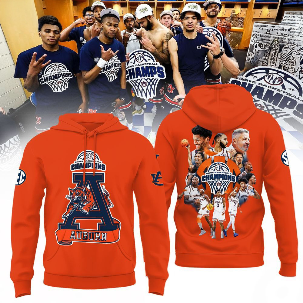 Auburn Tigers 2025 SEC Men's Basketball Regular Season Champions Hoodie
