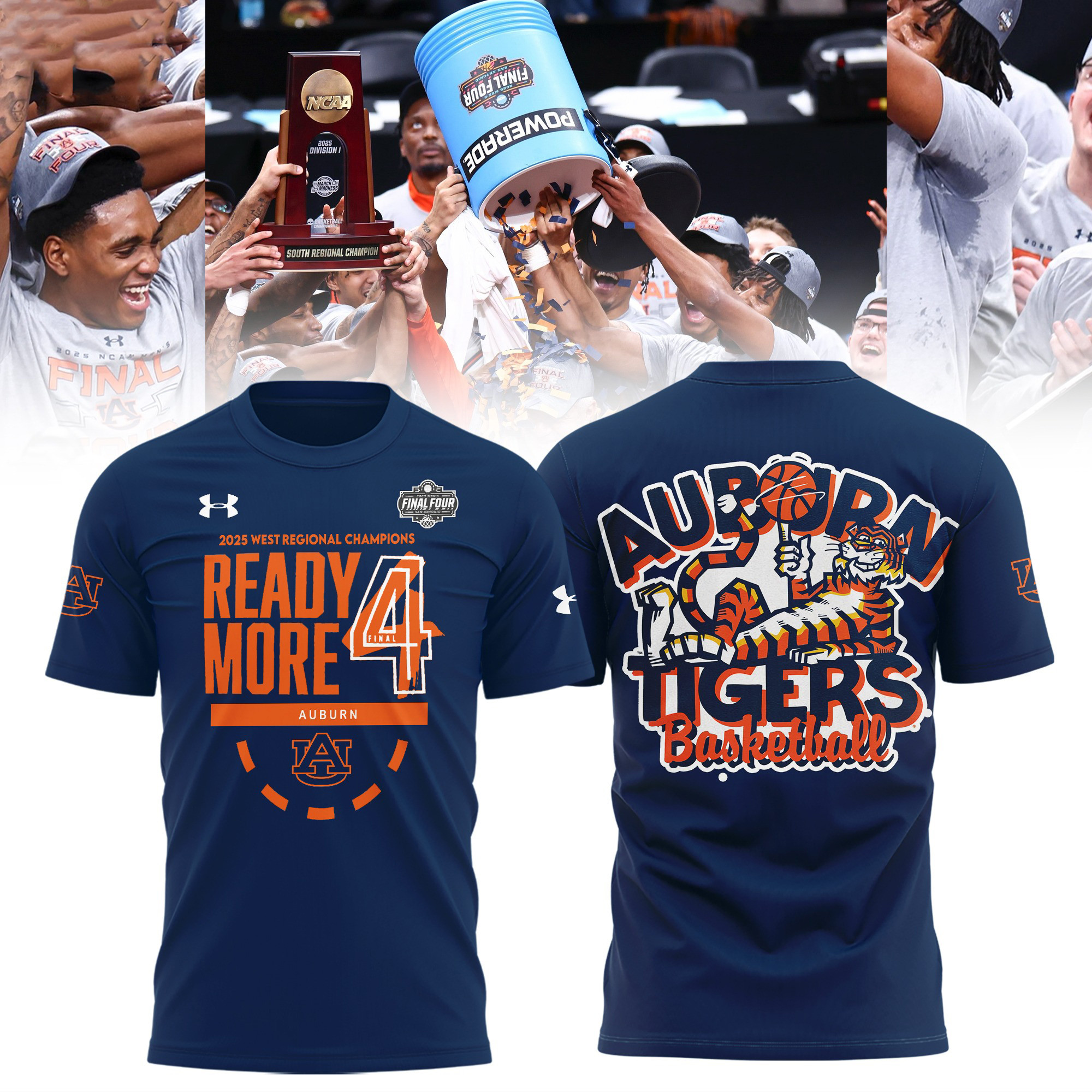 Auburn Tigers Final Four Shirt 2025 West Region Champions Ready More 4 Basketball Fan Merch Oregontrailrvpk Shirt