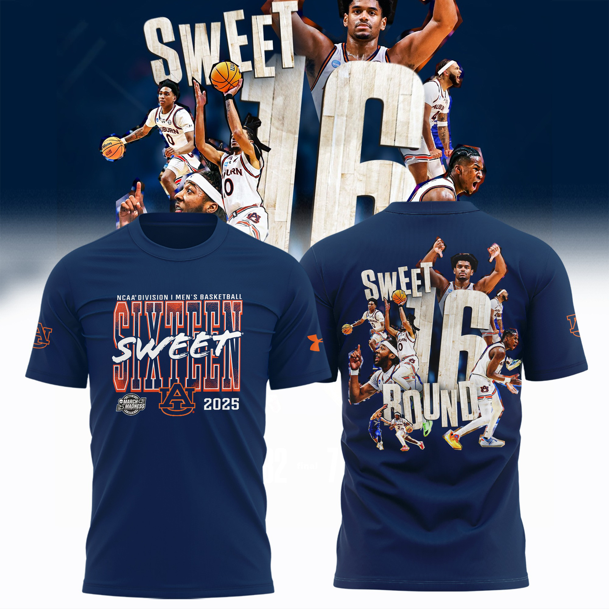 Auburn Tigers Final Four T-Shirt 2025 NCAA Men's Basketball March Madness Sweet 16 Sixteenth Oregontrailrvpk Shirt