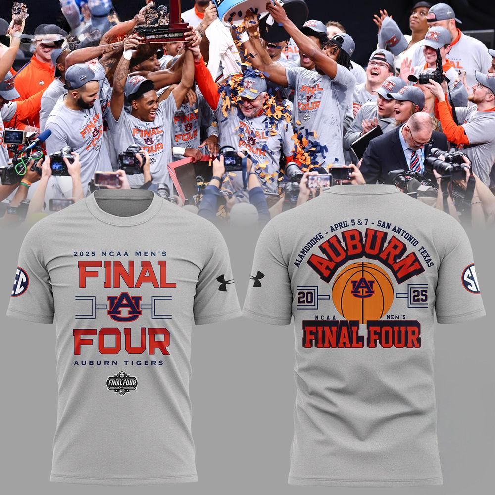 Auburn Tigers Men's Basketball 2025 Final Four T-Shirt Presents For Basketball Fans Oregontrailrvpk Shirt