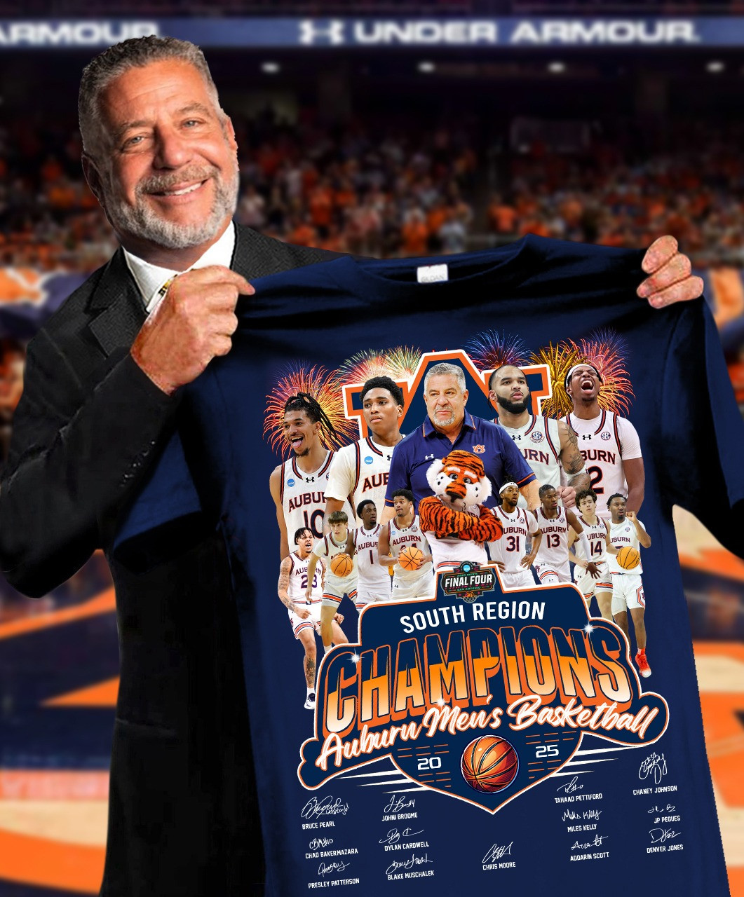 Auburn Tigers Men's Basketball South Region Champions Shirt 2025 Merch Oregontrailrvpk Shirt