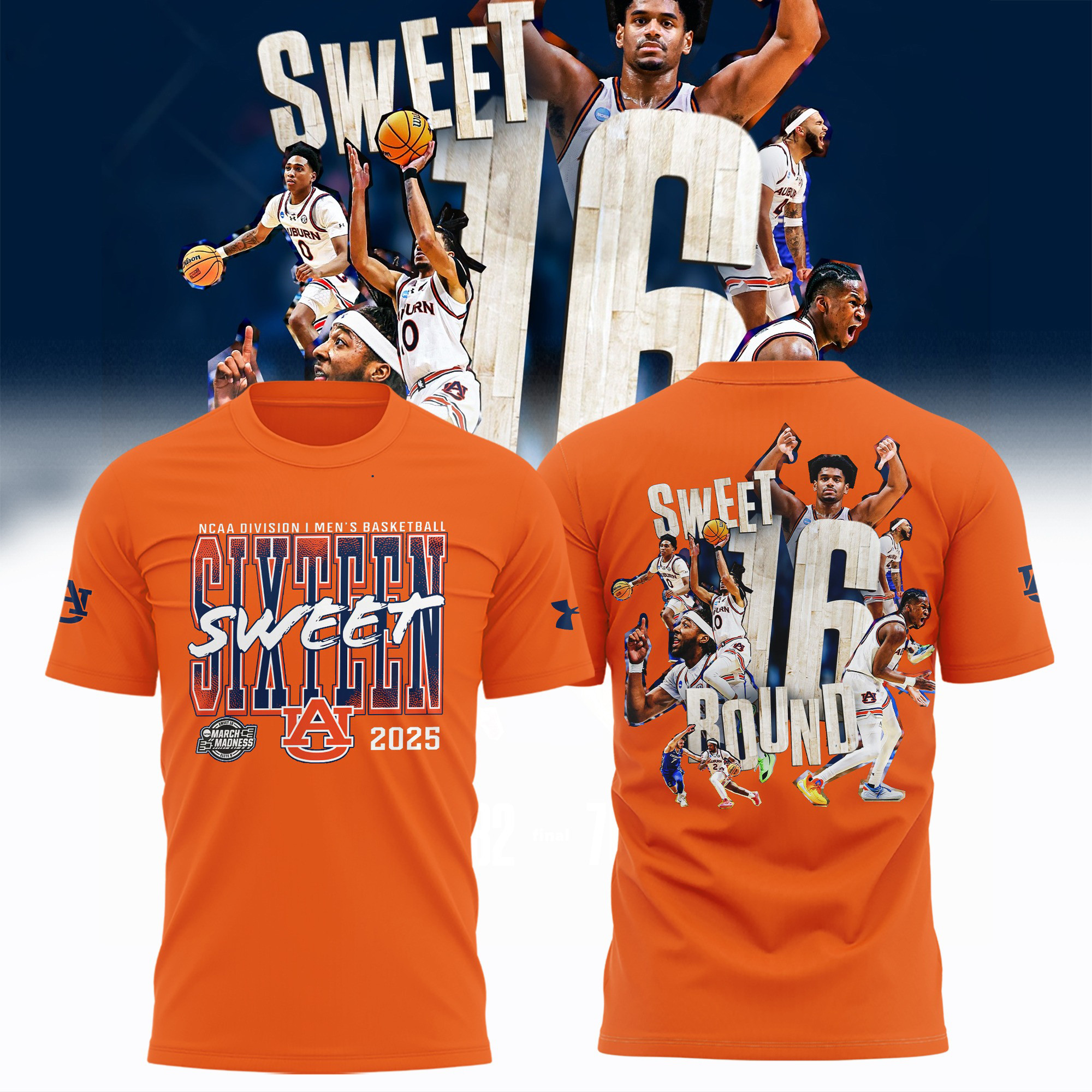 Auburn Tigers NCAA Men's Basketball March Madness Sweet 16 Shirt 2025 Fan Merch Oregontrailrvpk Shirt