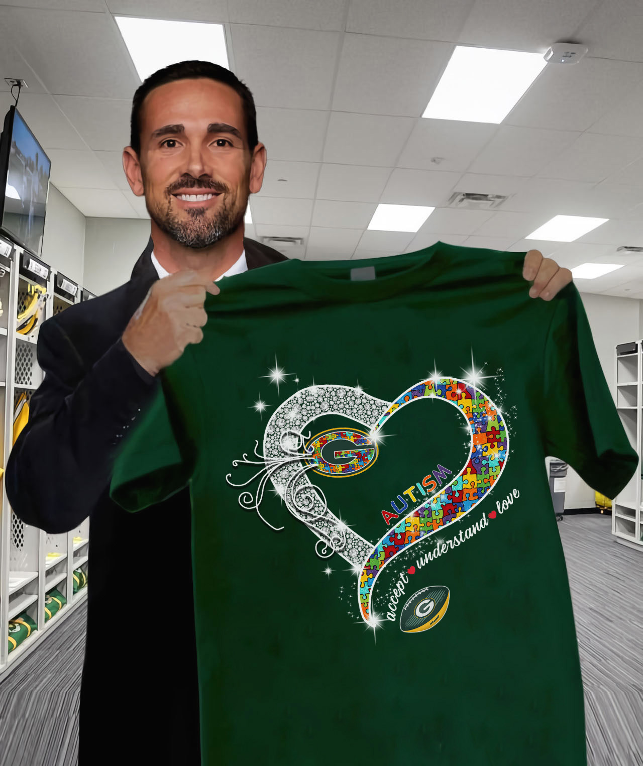 Autism Accept Understand Love Green Bay Packers T-Shirt Unique Gifts For Football Lovers Oregontrailrvpk Shirt