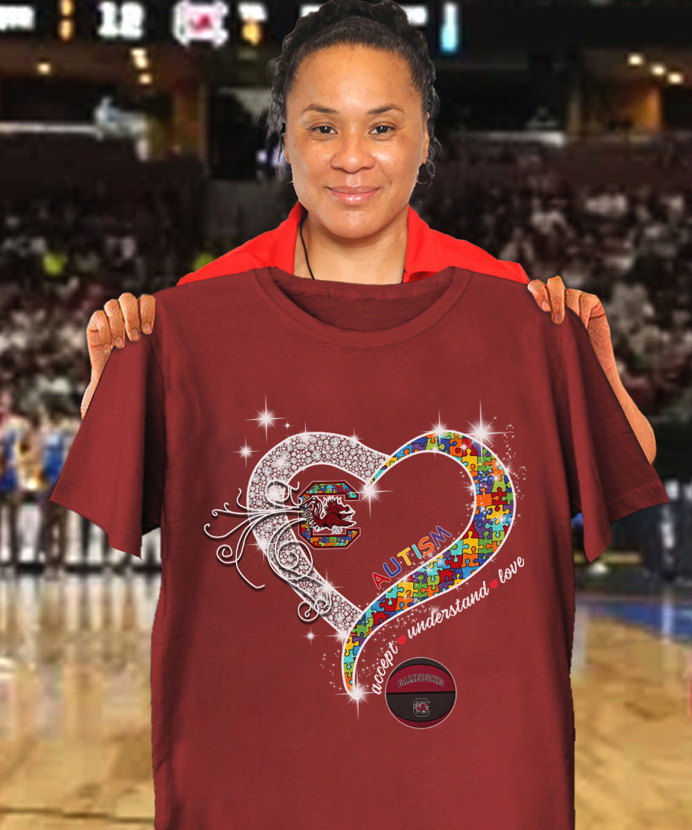 Autism Accept Understand Love South Carolina Gamecocks T-Shirt For Football Fans Oregontrailrvpk Shirt