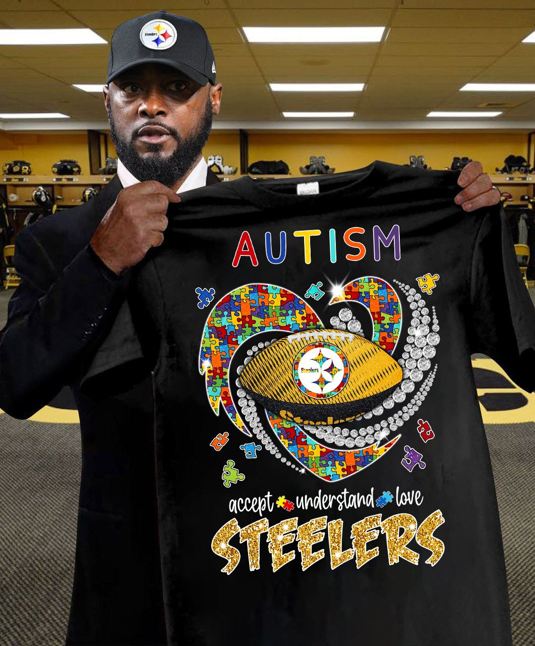 Autism Accept Understand Love Steelers T-Shirt Unique Gifts For Football Lovers Oregontrailrvpk Shirt