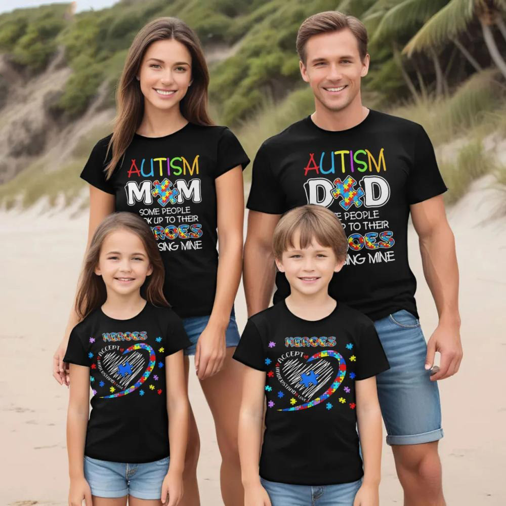 Autism Awareness Some People Look Up To Their Heroes Family Shirt Autism Awareness T-Shirt Oregontrailrvpk Shirt