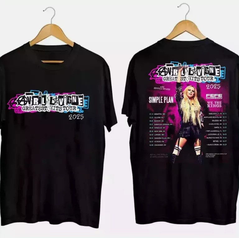 Avril Lavigne Greatest Hits Tour 2025 North America T-Shirt Oregontrailrvpk Shirt