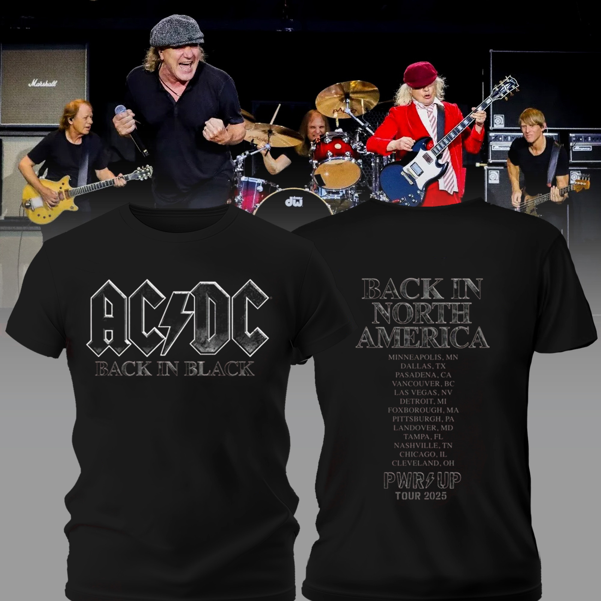 Back in Black PWR UP Tour Women's T-Shirt Cool Oregontrailrvpk Shirt