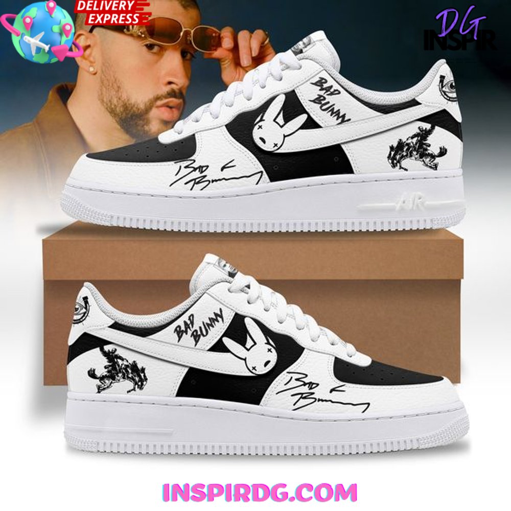 Bad Bunny Black White Air Force 1