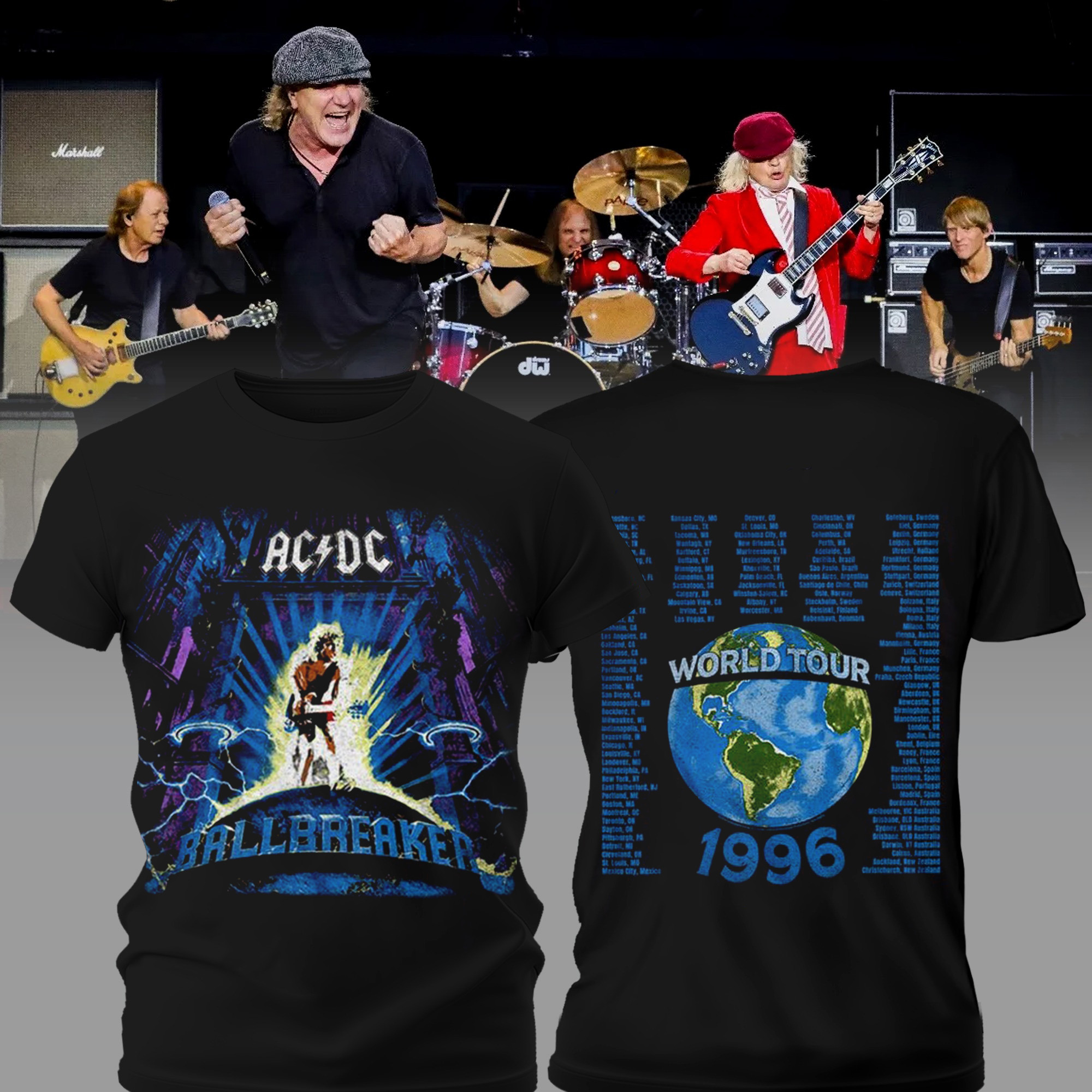 Ball Breaker 1996 Tour T-Shirt Power Up ACDC Tour Merch Gift For Concert Lover Oregontrailrvpk Shirt
