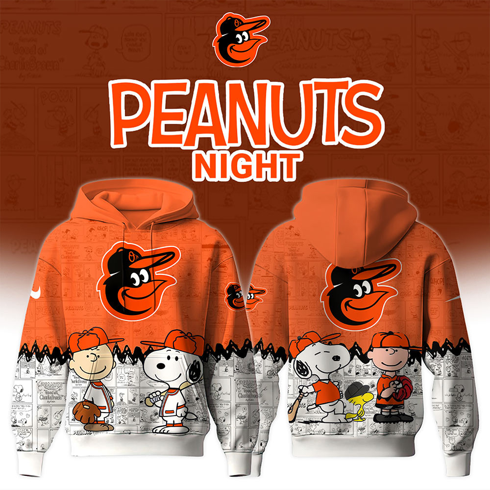 Baltimore Orioles "75th Anniversary of Peanuts" Snoopy Hoodie Unique