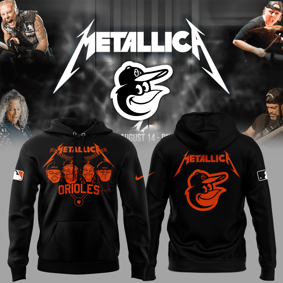 Baltimore Orioles Baseball Metallica Night Black Hoodie Baseball Coach Gift Ideas