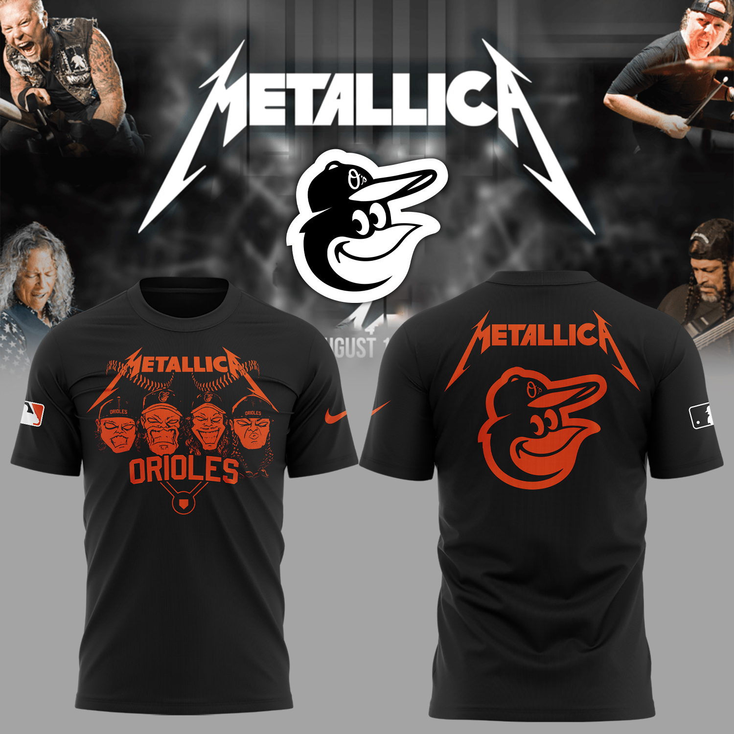Baltimore Orioles Baseball Metallica Night Black T-Shirt Baseball Coach Gift Ideas Oregontrailrvpk Shirt