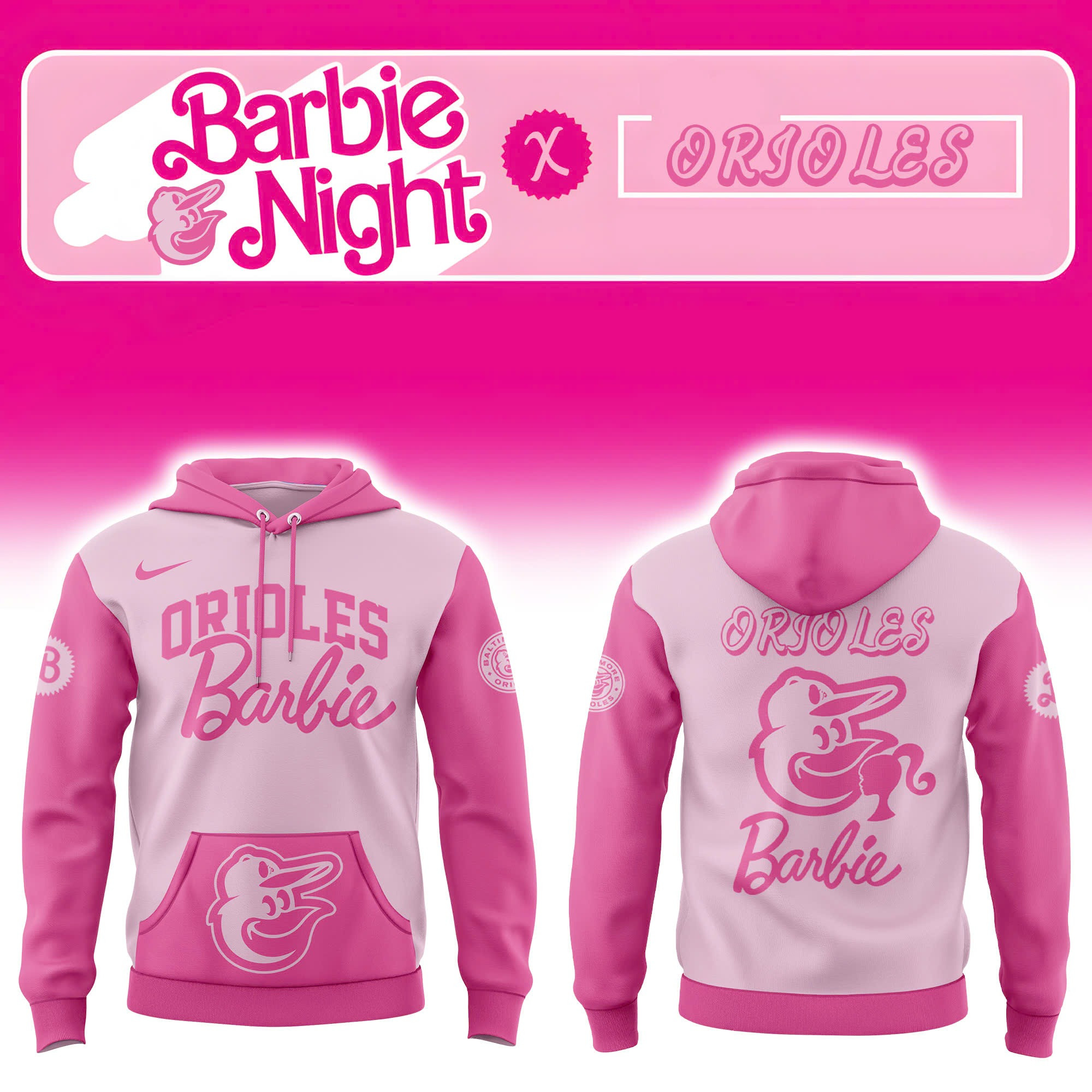 Baltimore Orioles x Barbie New Style Hoodie Cool Baseball Gifts