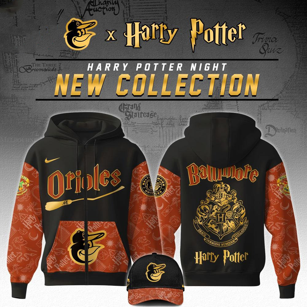 Baltimore Orioles x Harry Potter Night Game 2025 Zip Hoodie Gift For Basketball Lover