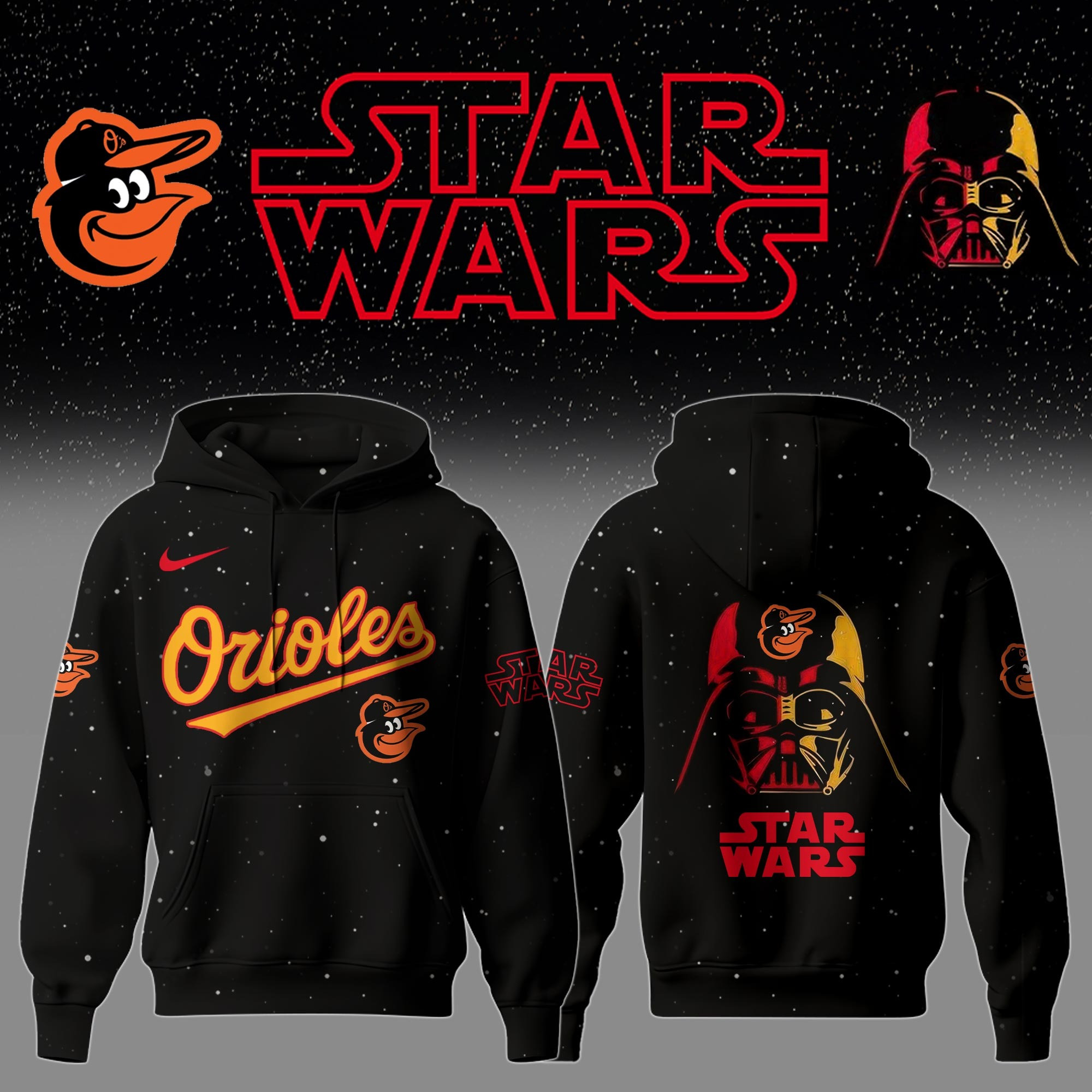 Baltimore Orioles x Star Wars Night Hoodie Gift Ideas