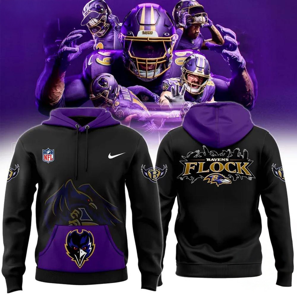 Baltimore Ravens Flock 2025 New Hoodie Football