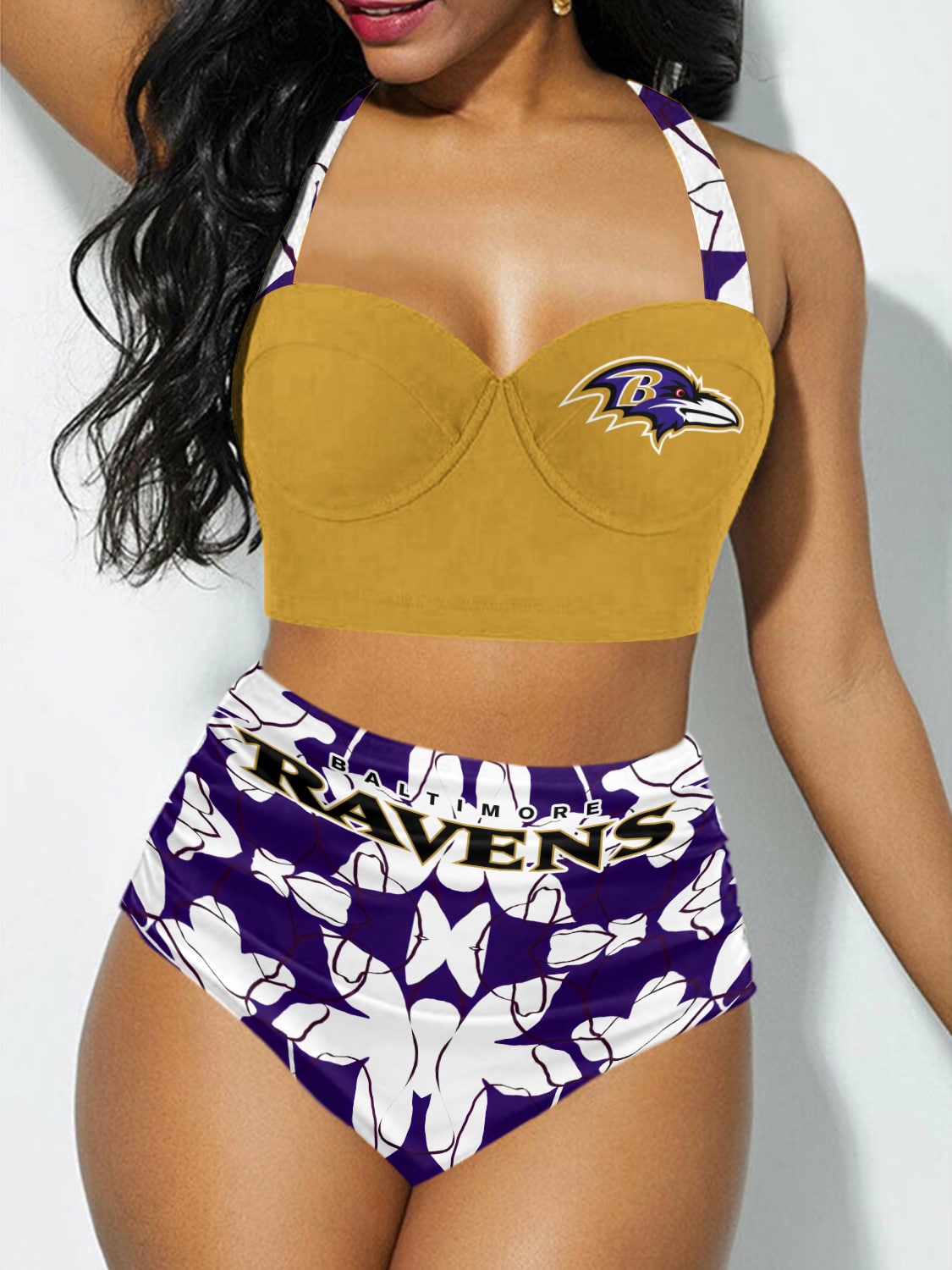 Baltimore Ravens Sexy Print Bikini Swimsuit St8541