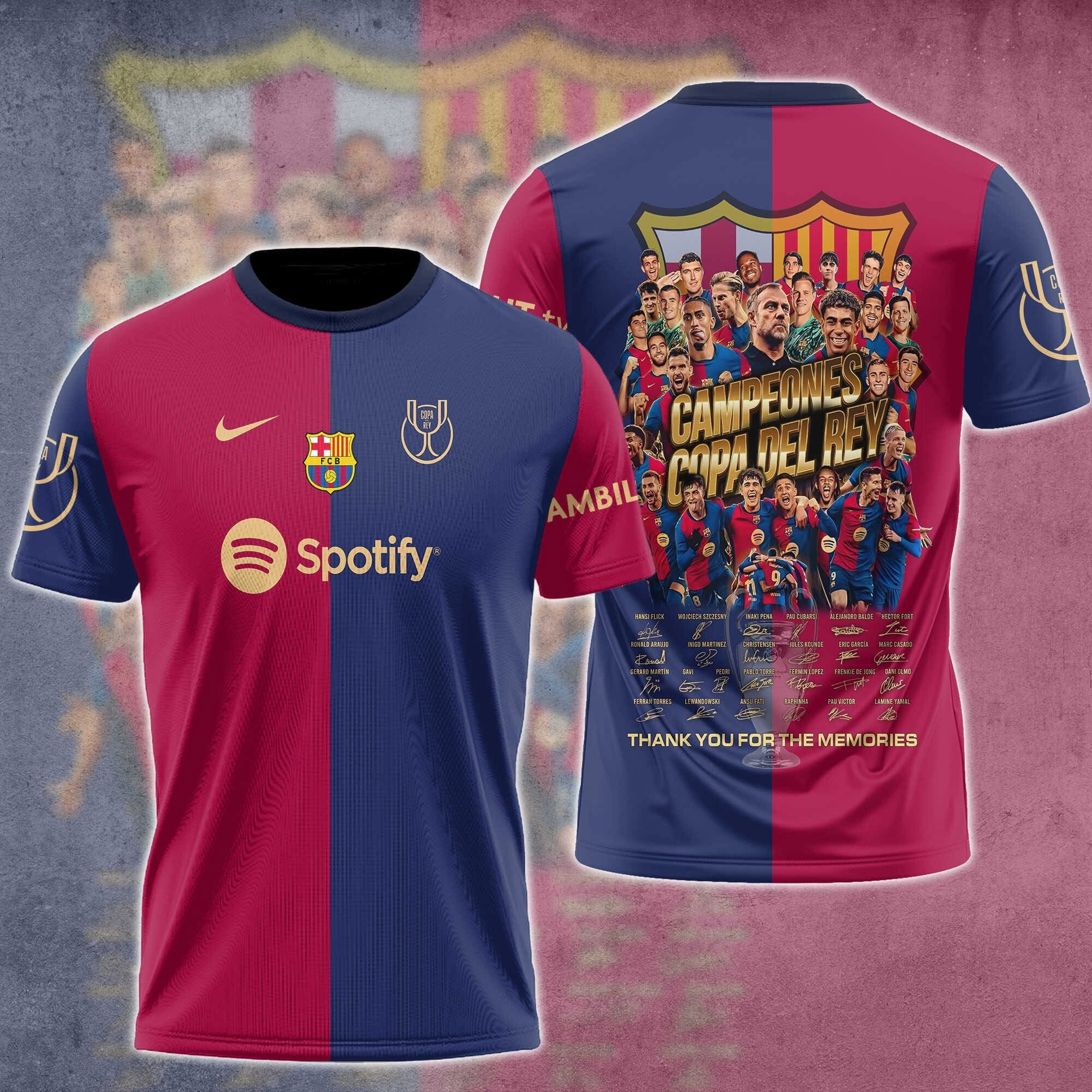Barcelona Champions Copa Del Rey 2025 T-Shirt Thank You For The Memories Barcelona FC Merch Oregontrailrvpk Shirt
