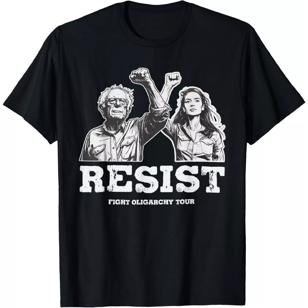 Bernie Sanders AOC Fighting Oligarchy Tour T-Shirt For Husband Oregontrailrvpk Shirt