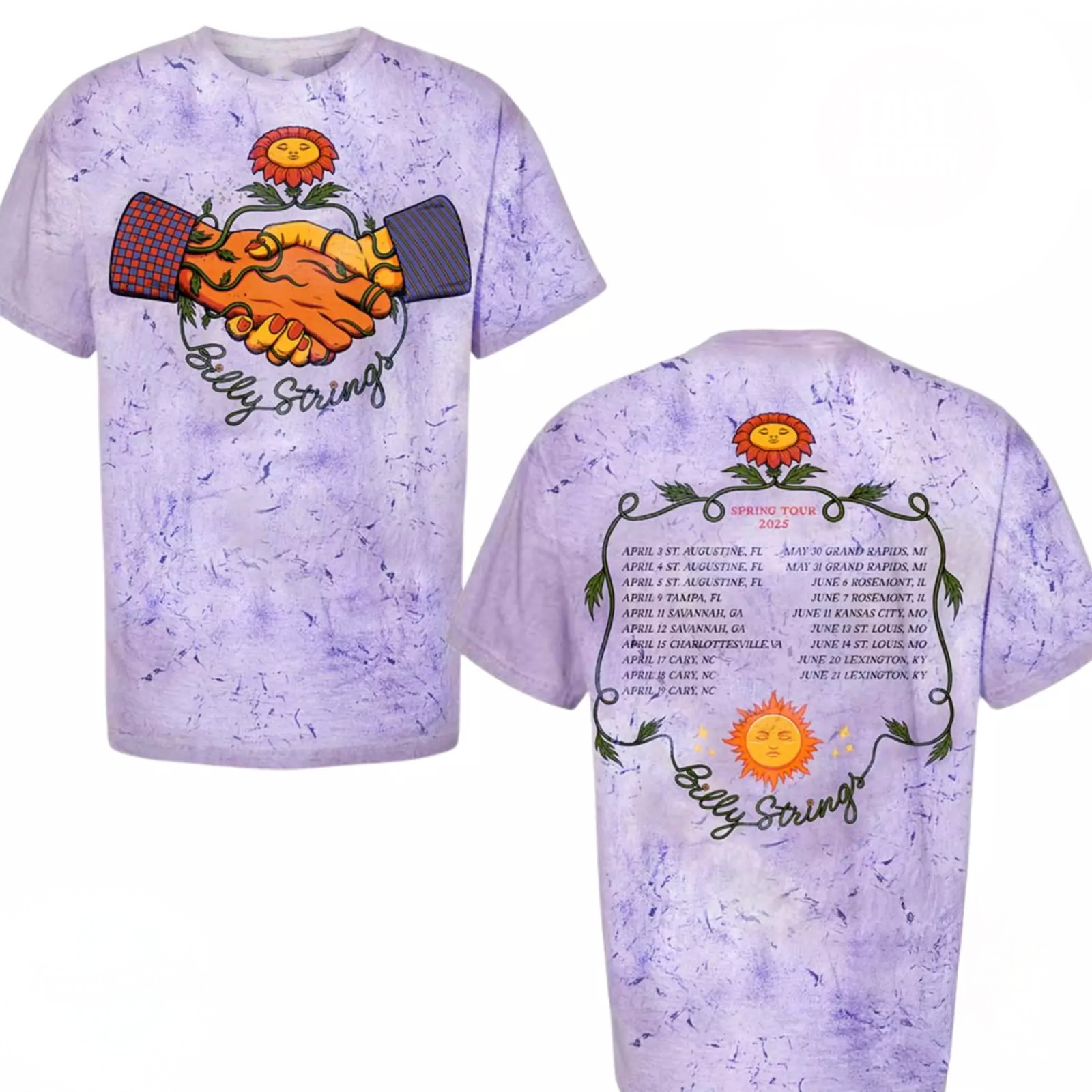 Billy Strings Spring 2025 Handshake Dates List Start On April 3 3D T-Shirt Oregontrailrvpk Shirt