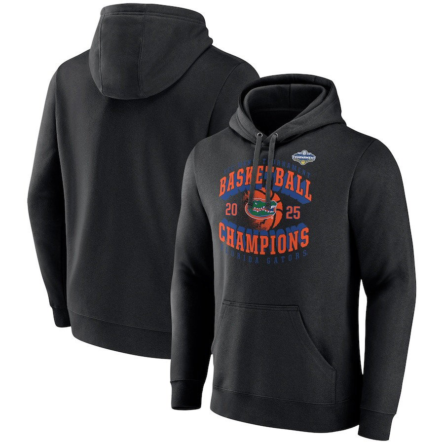 Black Florida Gators 2025 SEC Men's Basketball Conference Tournament Champions Hoodie