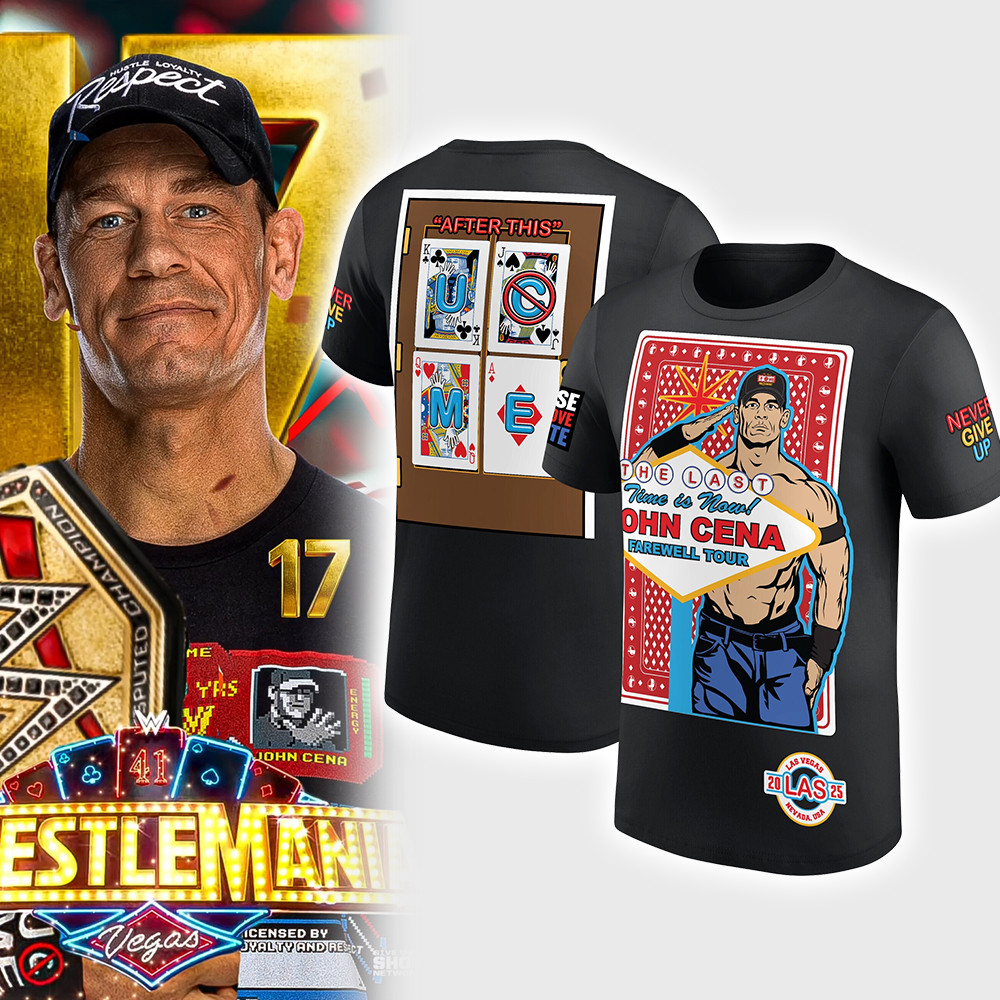 Black John Cena Farewell Tour 2025 Las Vegas T-Shirt John Cena Wrestlemania Shirt Oregontrailrvpk Shirt